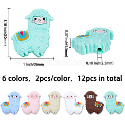 12Pcs 6 Colors Silicone Beads&nbsp;FIND-CA0005-51