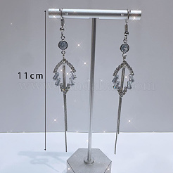 Exaggerated Clear Cubic Zirconia Tassel Dangle Earrings&nbsp;RO8227-1