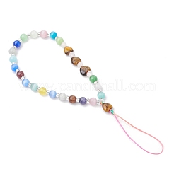 Heart Cat Eye Mobile Straps&nbsp;HJEW-JM03427-01