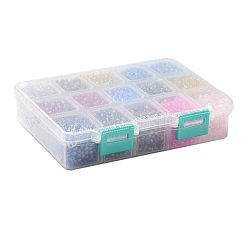 375G 15 Colors Glass Seed Beads&nbsp;SEED-JP0004-05-4mm