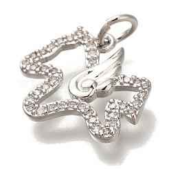 Rack Plating Brass Micro Pave Cubic Zirconia Pendants&nbsp;KK-I720-17P