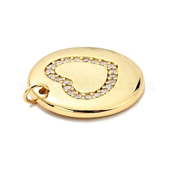 Brass Micro Pave Cubic Zirconia Pendants&nbsp;KK-E015-25G