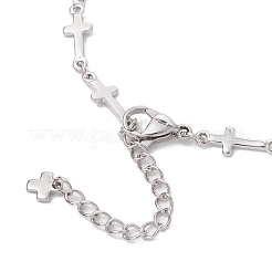 304 Stainless Steel Cross Link Chain Necklaces for Women&nbsp;NJEW-JN05118-02