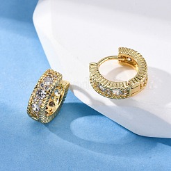 Brass Micro Pave Cubic Zirconia Earrings&nbsp;EJEW-R025-15G