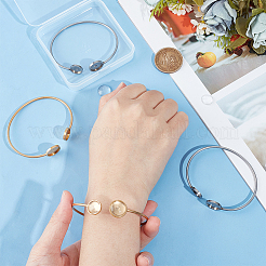 4Pcs 2 Colors 304 Stainless Steel Bangle Makings&nbsp;STAS-UN0053-10