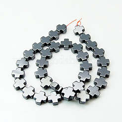 Non-Magnetic Synthetic Hematite Beads Strands&nbsp;G-G096-12x12x5mm