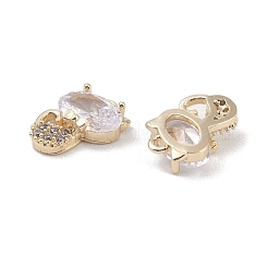 Brass Micro Pave Clear Cubic Zirconia Pendants&nbsp;KK-K351-31G