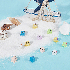 36Pcs 6 Colors Mini Resin Octopus Ornaments&nbsp;CRES-SC0002-70