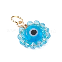 7Pcs 7 Colors Handmade Lampwork Glass Beaded Pendants&nbsp;PALLOY-JF04515