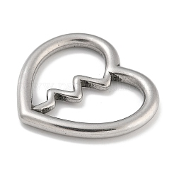 Anti-Tarnish 304 Stainless Steel Heart Linking Rings&nbsp;STAS-D197-24P