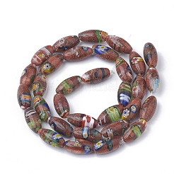 Handmade Gold Sand Lampwork Beads Strands&nbsp;LAMP-T005-16