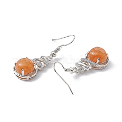 Gemstone Gourd Dangle Earrings with Crystal Rhinestone&nbsp;EJEW-A092-04P