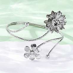 Lotus Alloy Arm Cuff Bangles for Girl Women&nbsp;AJEW-A063-01D-P