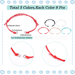 40Pcs 5 Colors Adjustable Eco-Friendly Korean Waxed Polyester Cord Bracelet Making&nbsp;AJEW-SC0003-72