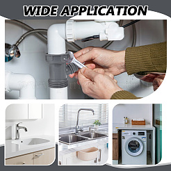 PP Plastic 3-way Y-shaped Sink Drain Pipe Adapter with Washer&nbsp;AJEW-WH0410-42