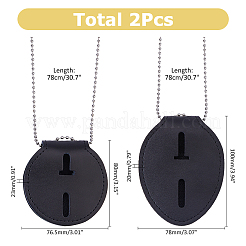 2Pcs 2 Styles Imitation Leather Badge Holder&nbsp;AJEW-HS0001-37