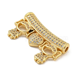 Brass Micro Pave Clear Cubic Zirconia Beads&nbsp;LS-KK-G493-14B-G