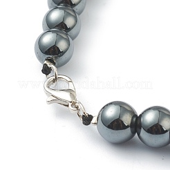 Non-Magnetic Synthetic Hematite Beades 3 Layer Necklaces&nbsp;NJEW-J058-02