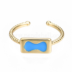 Brass Enamel Cuff Rings&nbsp;RJEW-N035-036-NF