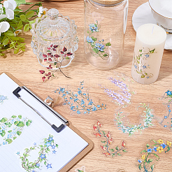 120Pcs 6 Styles Flower PET Decorative Stickers&nbsp;DIY-SP0006-78