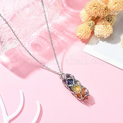 Tarnish Resistant 304 Stainless Steel Cable Chains Macrame Pouch Empty Stone Holder for Pendant Necklaces Making&nbsp;NJEW-TA00085-01