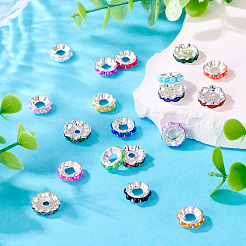 100Pcs Brass Rhinestone Spacer Beads&nbsp;KK-TA0002-12
