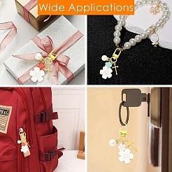 6Pcs 3 Styles Alloy Enamel & Acrylic Pearl Flower Pendant Decoration&nbsp;HJEW-YW00326