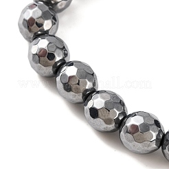 Faceted Round Terahertz Stone Beaded Stretch Bracelets for Women Men&nbsp;BJEW-H590-04A-02