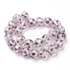 Handmade Silver Foil Lampwork Beads Strands&nbsp;FOIL-L016-D03