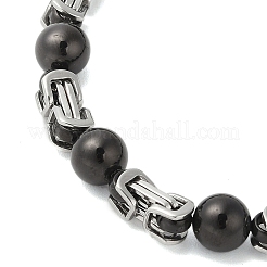 Round 304 Stainless Steel Byzantine Chain Bracelets for Men&nbsp;BJEW-B093-06BP
