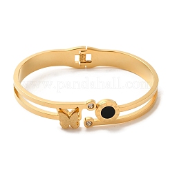 Butterfly Vacuum Plating 304 Stainless Steel Bangles&nbsp;BJEW-F474-19G