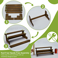 3-Layer Wooden Model Toy Assembled Riser Holders&nbsp;ODIS-WH0025-225