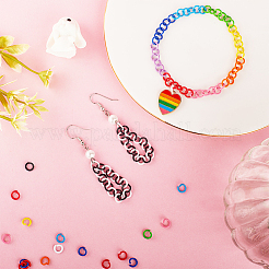 400Pcs 10 Colors Baking Paint Zinc Alloy Open Jump Rings&nbsp;FIND-SC0005-47