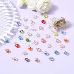 200Pcs 10 Colors Glass Pendants&nbsp;PALLOY-SW00113