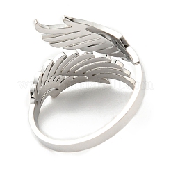 Non-Tarnish 304 Stainless Steel Double Wing Open Cuff Ring&nbsp;RJEW-F149-01P