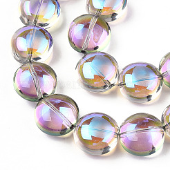 Transparent Electroplate Glass Bead Strands&nbsp;X-EGLA-P049-01A-HR01
