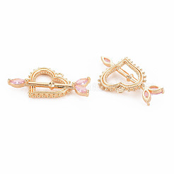 Brass Micro Pave Cubic Zirconia Pendants&nbsp;KK-S364-274D