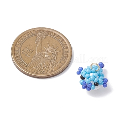 Glass Seed Beaded Puffer Pendants&nbsp;PALLOY-MZ01121-01