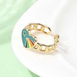 Brass Cuff Open Rings&nbsp;RJEW-C164-01B-G