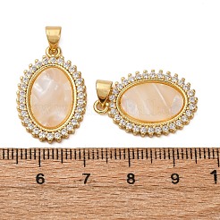 Brass Micro Pave Cubic Zirconia Pendants&nbsp;KK-D390-11G