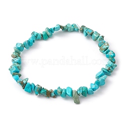 Natural Howlite Chips Beaded Stretch Bracelets for Women&nbsp;BJEW-JB10046-03