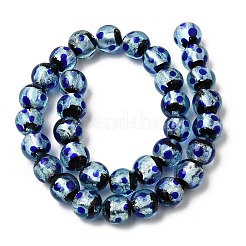 Glow in the Dark Luminous Style Handmade Silver Foil Glass Round Beads&nbsp;FOIL-I006-12mm-02