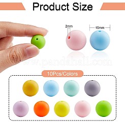 90Pcs Silicone Beads 15mm Round Silicone Bead Bulk Colorful Silicone Bead Kit for Keychain Jewelry DIY Crafts Making&nbsp;JX305A