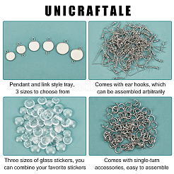 DIY Flat Round Drop Earring Making Kit&nbsp;DIY-UN0002-95