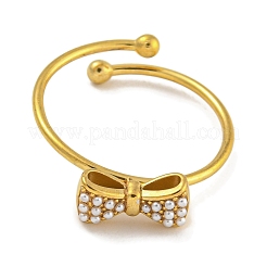 Bowknot 304 Stainless Steel Adjustable Ring for Women&nbsp;RJEW-U015-08G