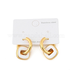 304 Stainless Steel Enamel Hoop Earrings&nbsp;EJEW-P343-02G-01