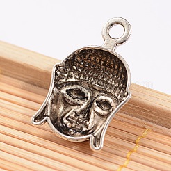 Tibetan Style Alloy Buddha Head Pendants&nbsp;X-PALLOY-ZN48743-AS-RS