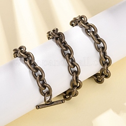 9MM 304 Stainless Steel Cable Chain OT Necklaces for Women&nbsp;NJEW-G194-03AB