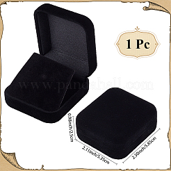Square Velvet Bangle Storage Boxes with Black Inside&nbsp;CON-WH20010-03C