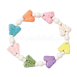 Butterfly Synthetic Turquoise Beads Stretch Bracelets for Women&nbsp;BJEW-JB12119